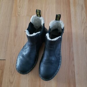 Dr. Martens Black Ankle Boots with White Lining